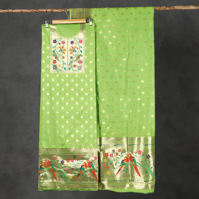 2pc Paithani Weave Silk Suit Material Set 05