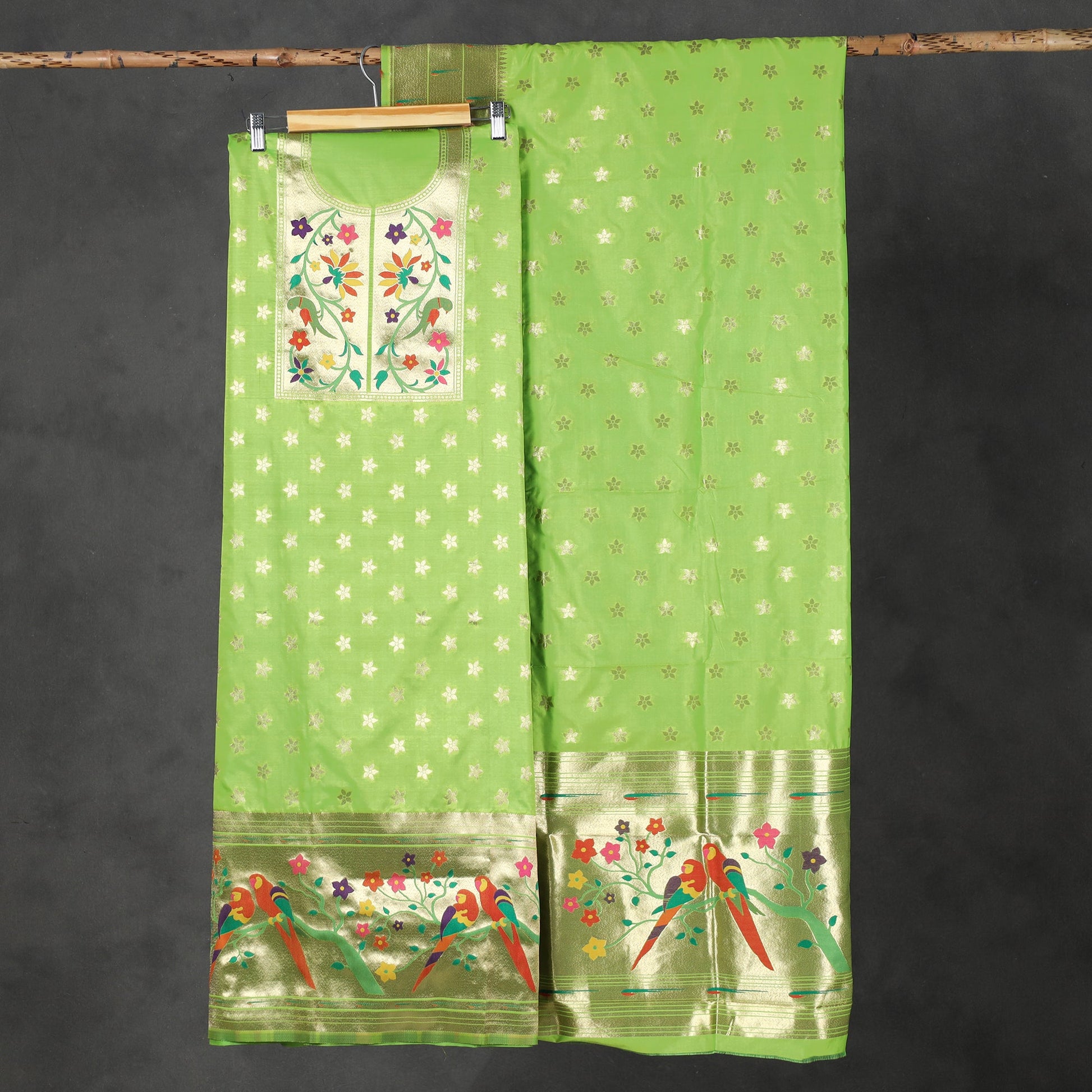 2pc Paithani Weave Silk Suit Material Set 05