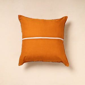Brown - Chanderi Silk Phulkari Hand Embroidered Cushion Cover