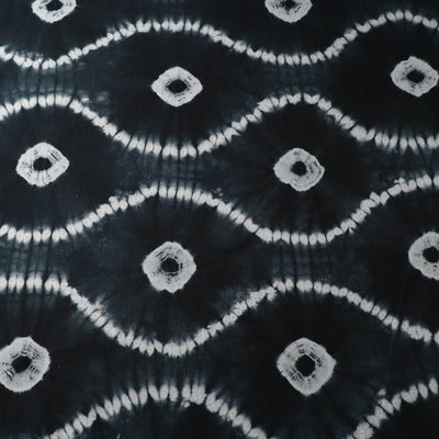 Black - Tie & Dye Pure Cotton Shibori Fabric 18