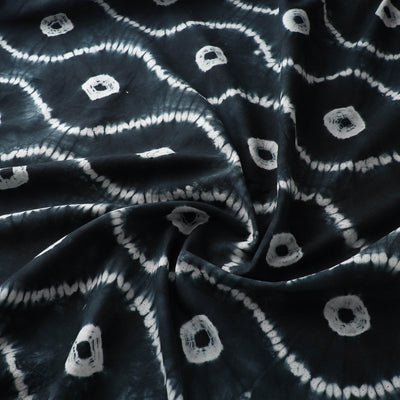 Black - Tie & Dye Pure Cotton Shibori Fabric 18