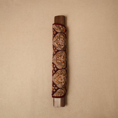 Brown - Kalamkari Block Printed Fridge Cover with Handle Cover 14