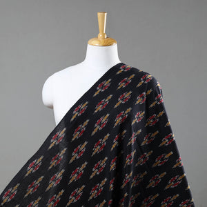 Black - Pure Cotton Pochampally Ikat Fabric 15