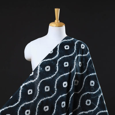 Black - Tie & Dye Pure Cotton Shibori Fabric 18