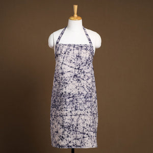 Blue - Hand Batik Print Cotton Apron with Pocket 04