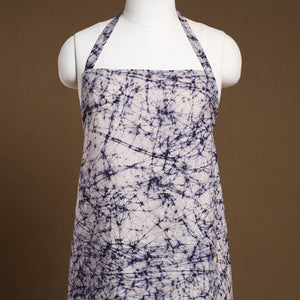 Blue - Hand Batik Print Cotton Apron with Pocket 04