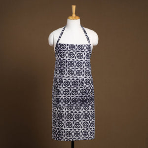 Blue - Hand Batik Print Cotton Apron with Pocket 06