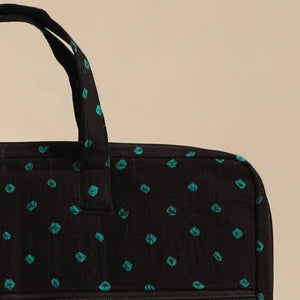 Black - Handmade Quilted Cotton Laptop Bag 12