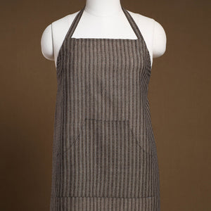 Brown - Jacquard Weave Cotton Apron with Pocket 09