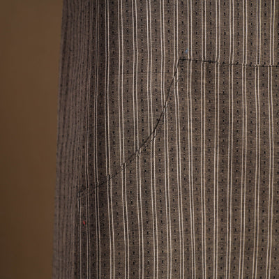 Brown - Jacquard Weave Cotton Apron with Pocket 09