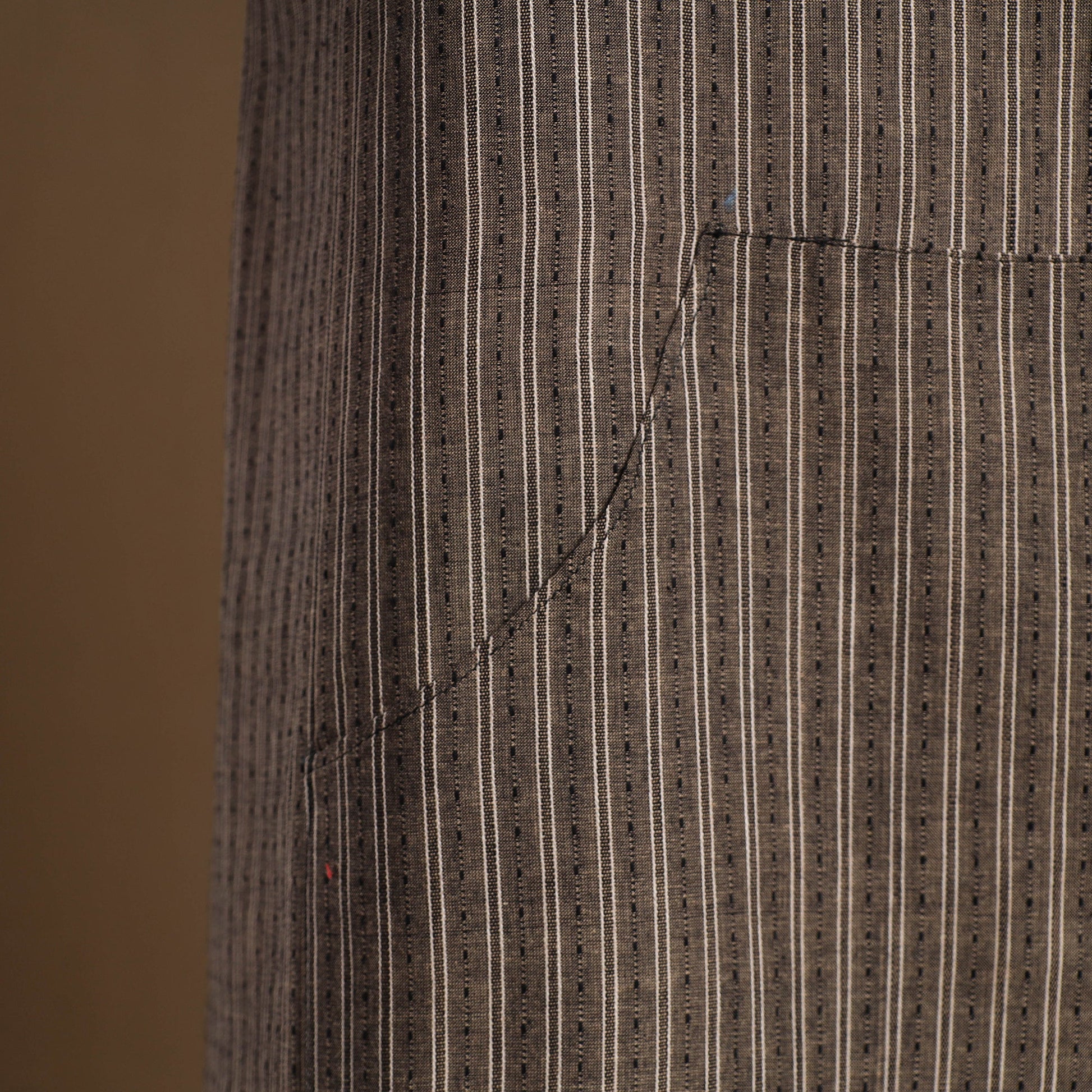Brown - Jacquard Weave Cotton Apron with Pocket 09