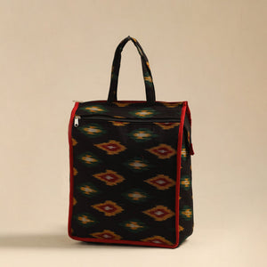 Black - Handcrafted Cotton Shopping Hand Bag 10