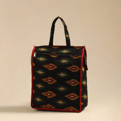 Black - Handcrafted Cotton Shopping Hand Bag 10