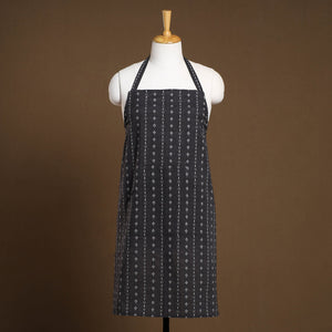 Black - Jacquard Weave Cotton Apron with Pocket 13