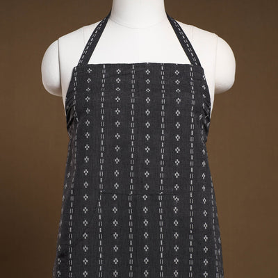 Black - Jacquard Weave Cotton Apron with Pocket 13