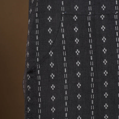 Black - Jacquard Weave Cotton Apron with Pocket 13