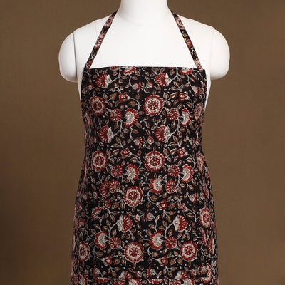 Black - Bagru Block Print Cotton Apron with Pocket 19