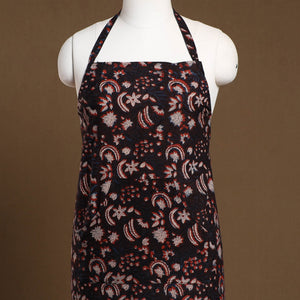 Brown - Bagru Block Print Cotton Apron with Pocket 23