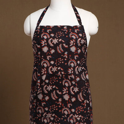 Brown - Bagru Block Print Cotton Apron with Pocket 23