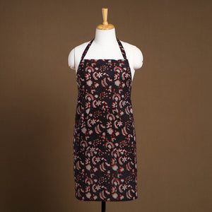 Brown - Bagru Block Print Cotton Apron with Pocket 23