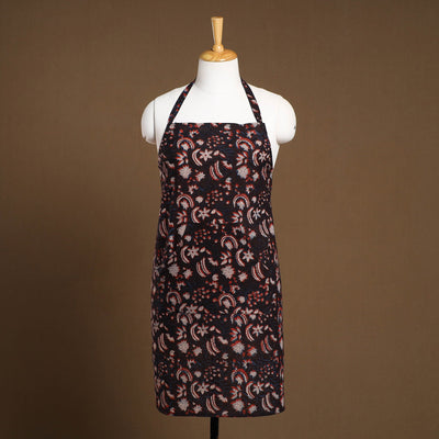 Brown - Bagru Block Print Cotton Apron with Pocket 23
