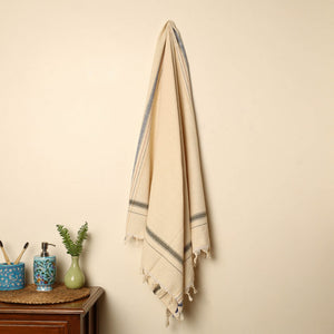 Beige - Handloom Fine Cotton Plain Bath Towel 02