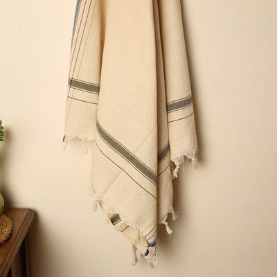 Beige - Handloom Fine Cotton Plain Bath Towel 02