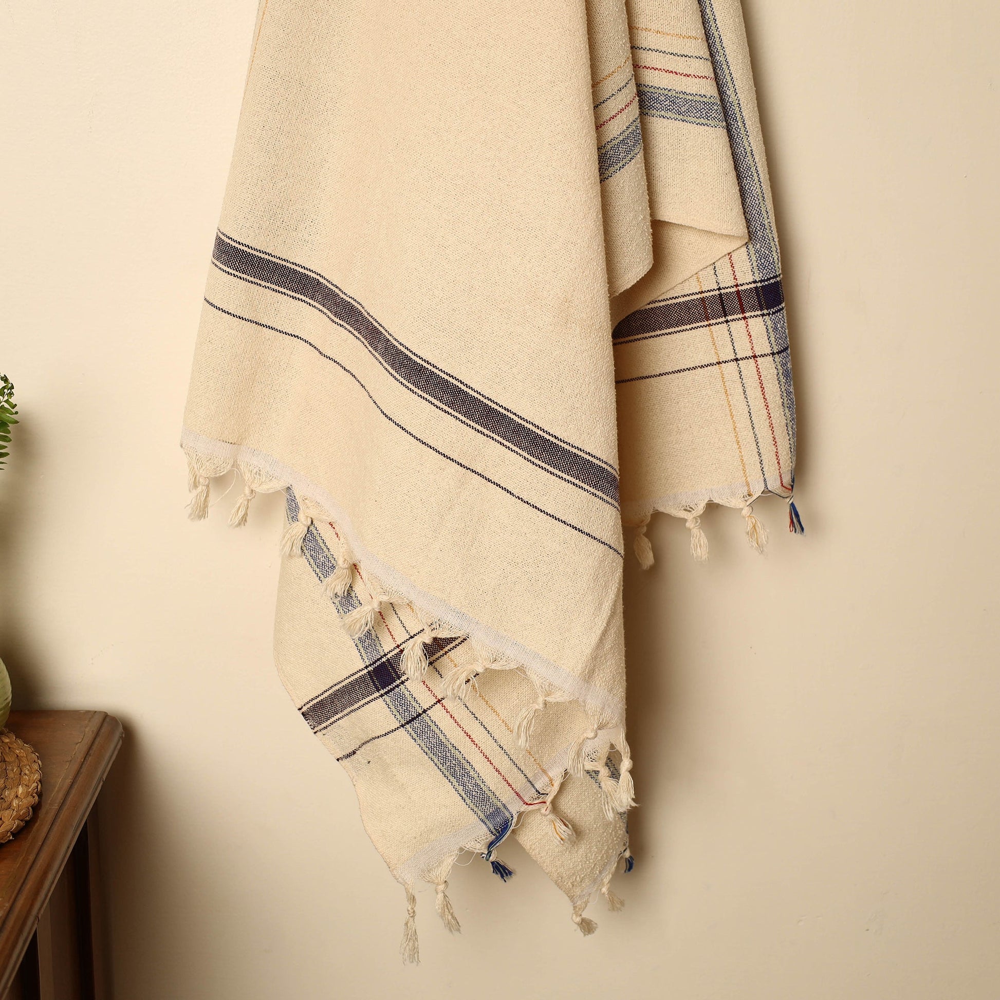 Beige - Handloom Fine Cotton Plain Bath Towel 03