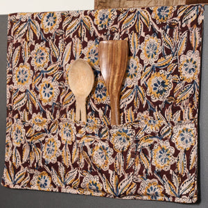 Brown - Handmade Cotton Fridge Top Cover with Multiple Pockets 31