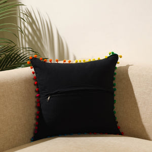 Black - Suzani Embroidery Cushion Cover (16 x 16 in) 38