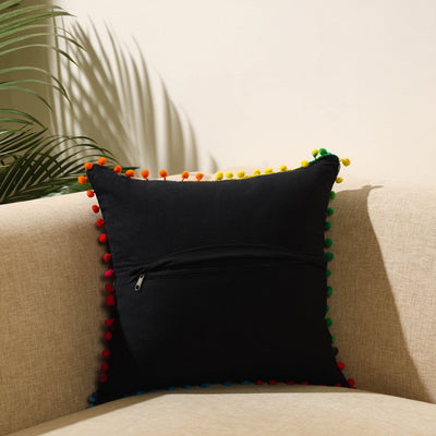 Black - Suzani Embroidery Cushion Cover (16 x 16 in) 38