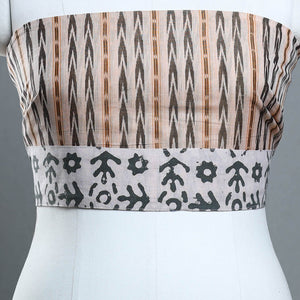 Brown - Handmade Cotton Sambalpuri Ikat Blouse Piece 08