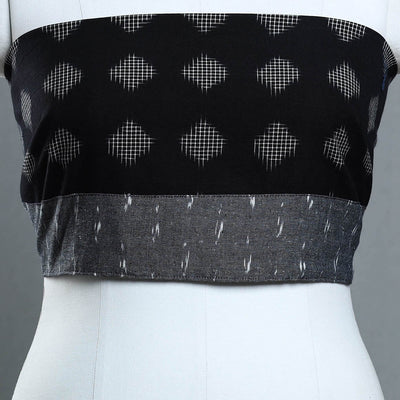 Black - Cotton Pochampally Ikat Blouse Piece 20