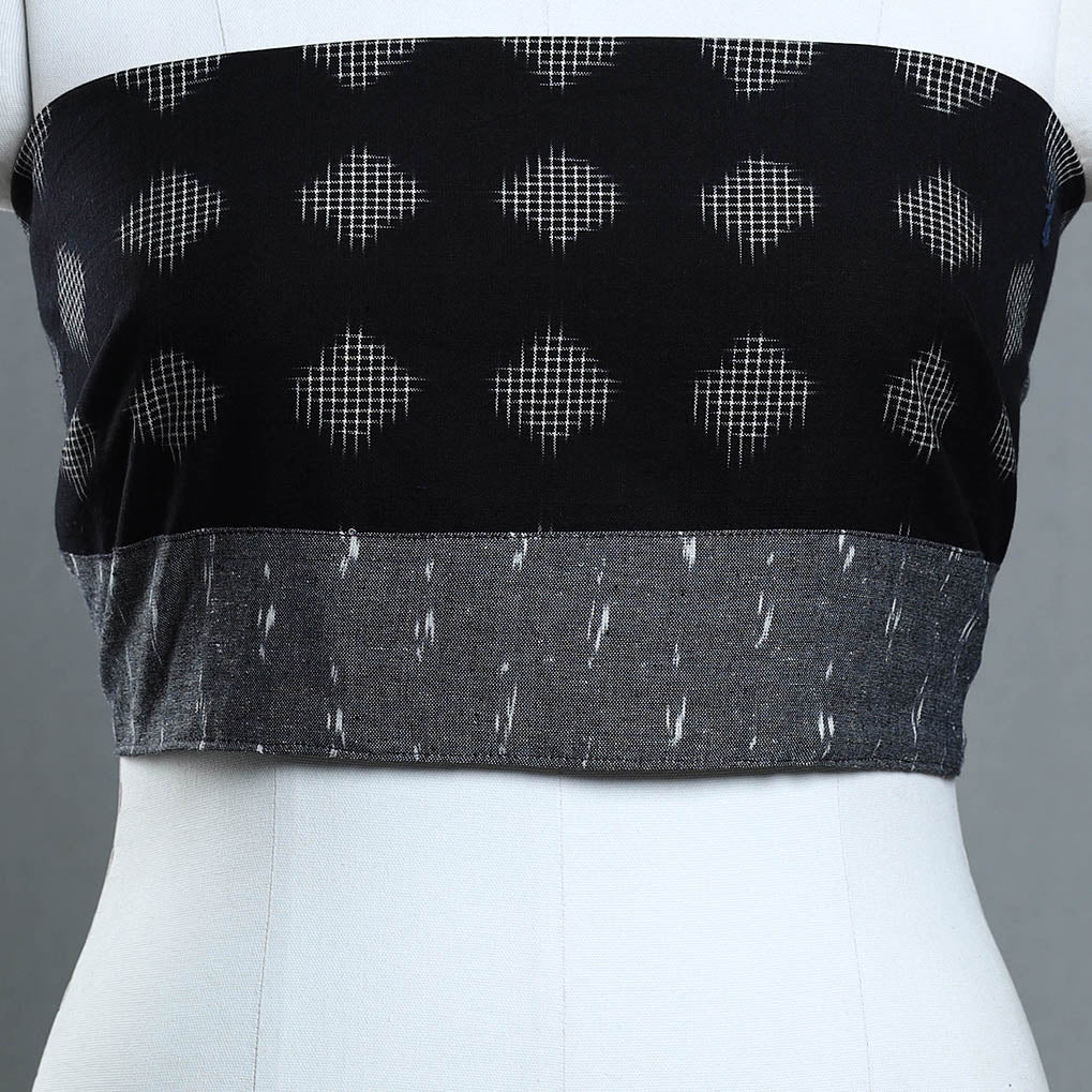 Black - Cotton Pochampally Ikat Blouse Piece 20