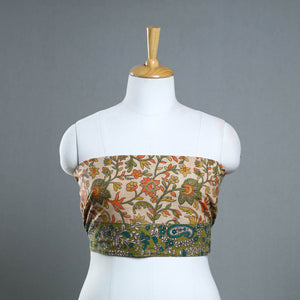 Beige - Block Printed Cotton Kalamkari Blouse Piece 21