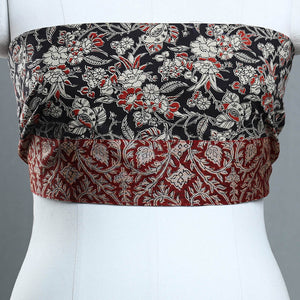Black - Block Printed Cotton Kalamkari Blouse Piece 30