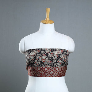 Black - Block Printed Cotton Kalamkari Blouse Piece 30