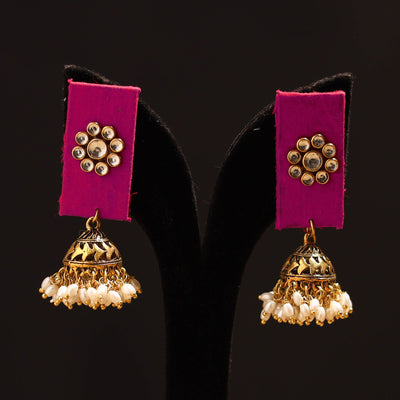 Anvika Stone Work Fabart GS Jhumka Earrings