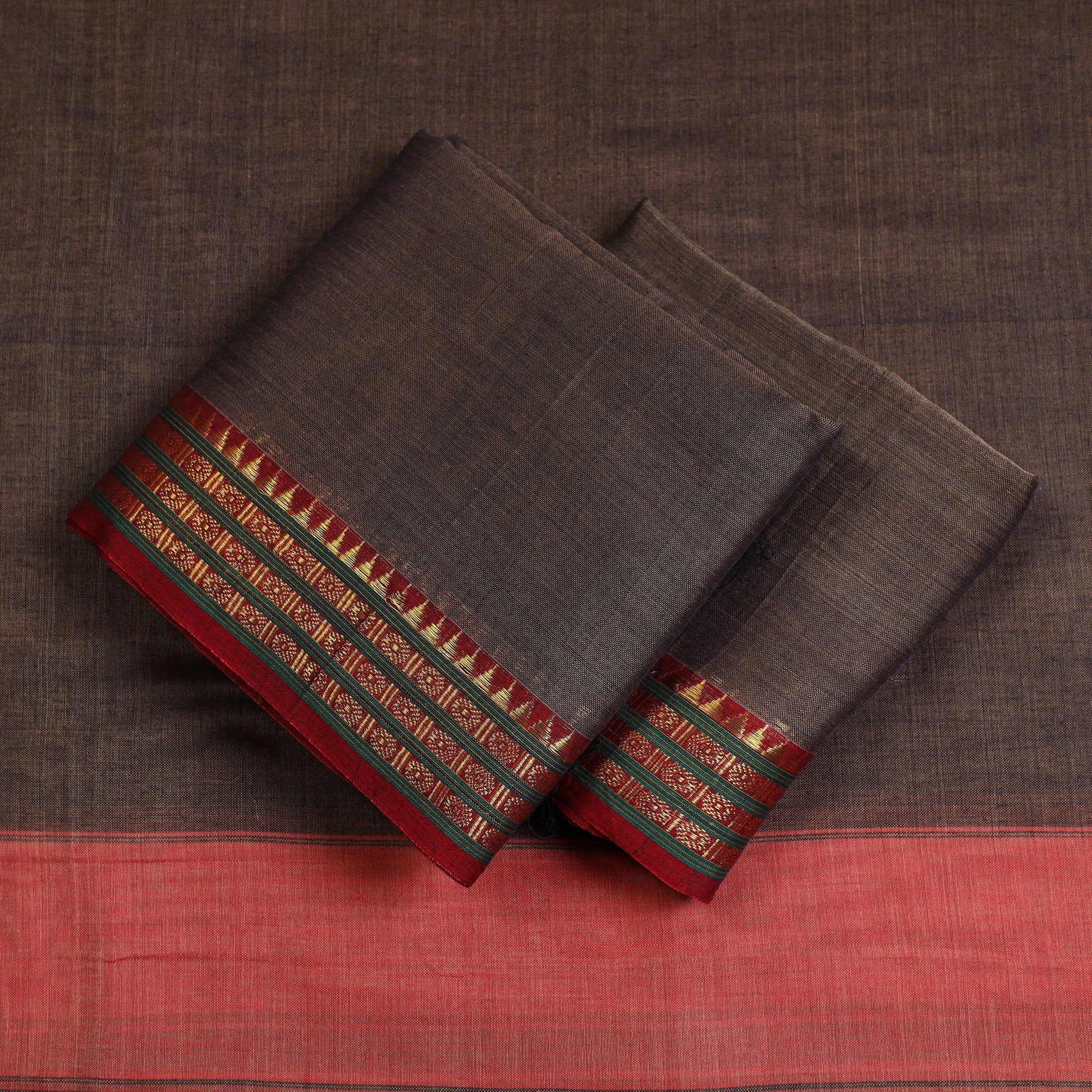 Brown - 3pc Dharwad Cotton Suit Material Set 30