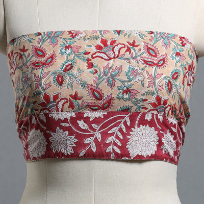 Beige - Block Printed Cotton Blouse Piece 57