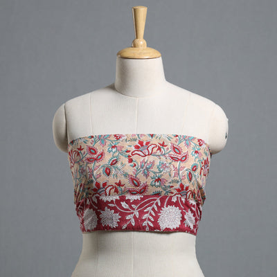 Beige - Block Printed Cotton Blouse Piece 57