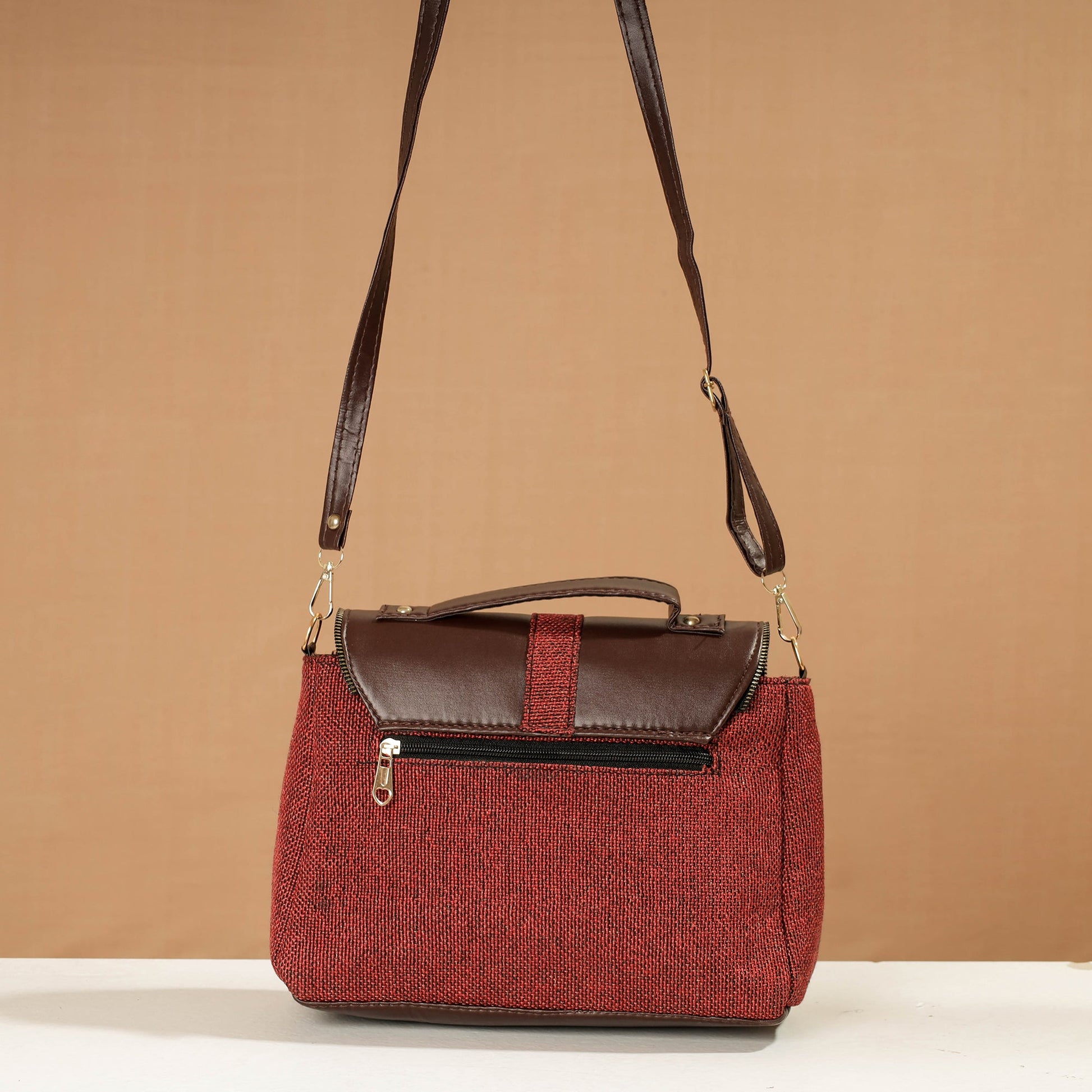 Brown - Handcrafted Printed Sling Bag