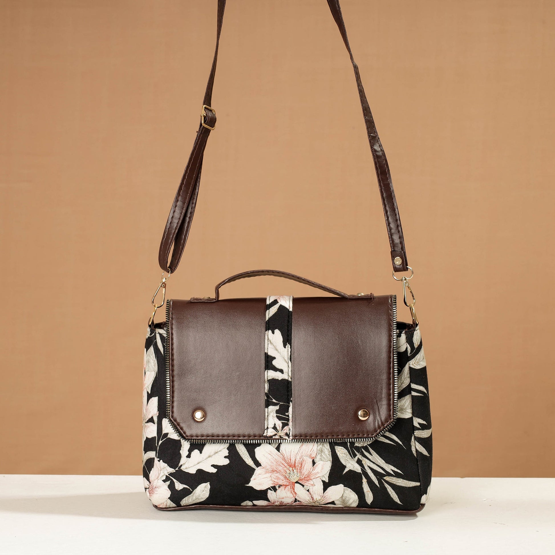 Black - Handcrafted Printed Sling Bag