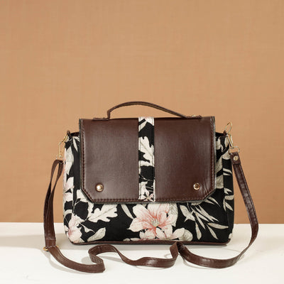 Black - Handcrafted Printed Sling Bag