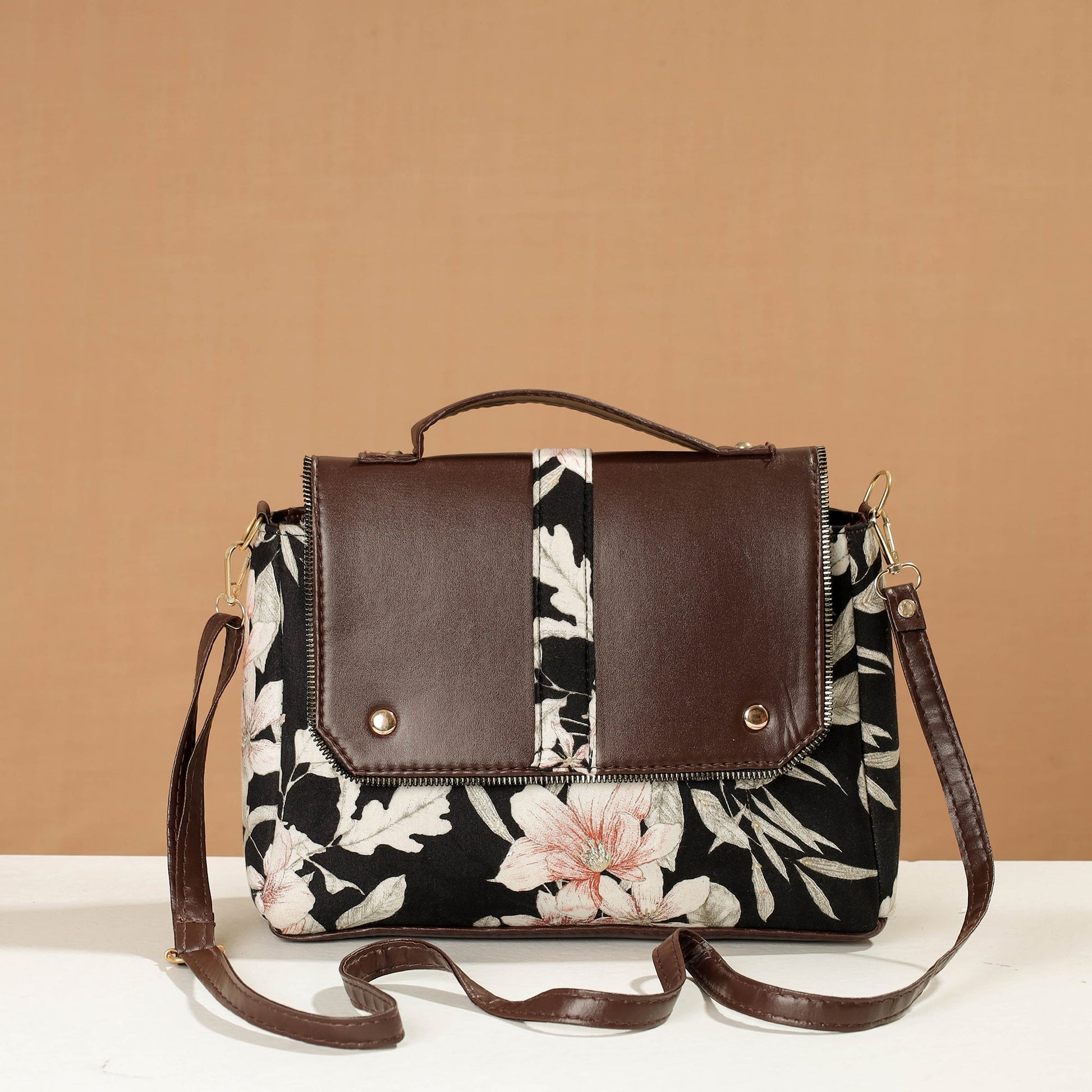 Black - Handcrafted Printed Sling Bag