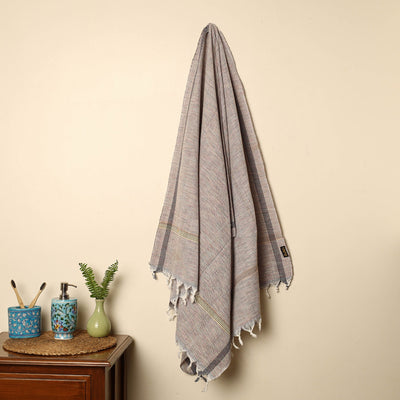 Brown - Handloom Fine Cotton Plain Bath Towel 38