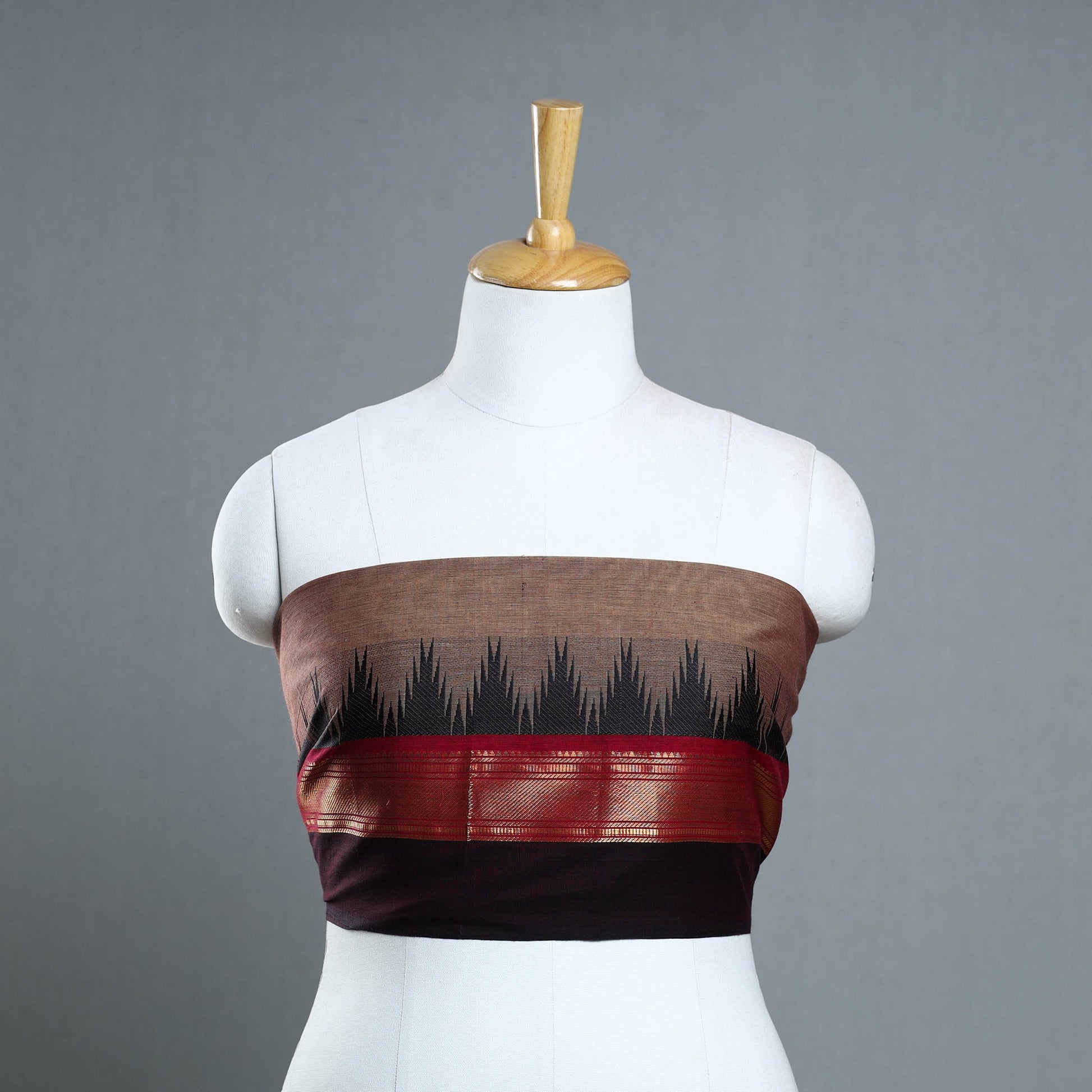 Brown - Kanchipuram Cotton Blouse Piece 57