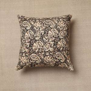 Brown - Original Pedana Block Print Cotton Kalamkari Cushion Cover 01