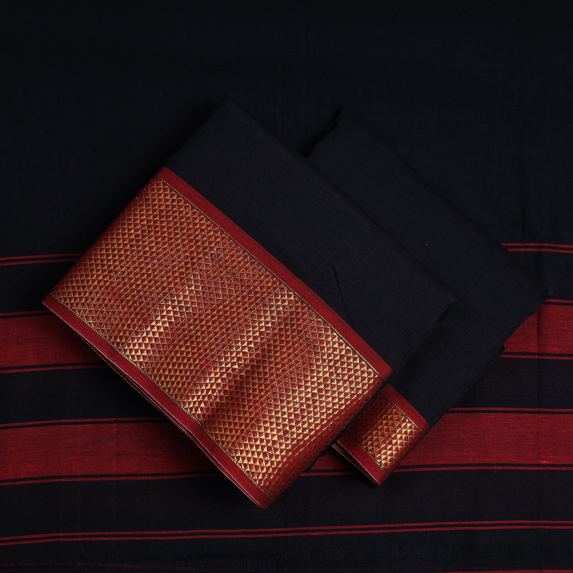 Black - 3pc Cotton Dharwad Dress Material 14