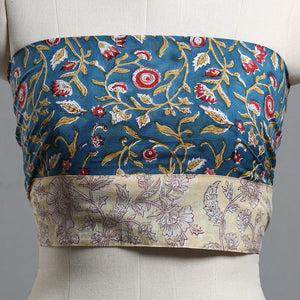 Blue - Block Printed Cotton Blouse Piece 88